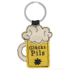 Schlüsselanhänger aus Ananas-Faser "Glückspils"