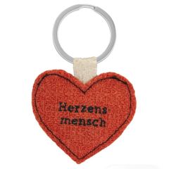 Schlüsselanhänger aus Ananas-Faser "Herzensmensch"