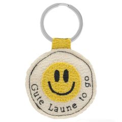 Schlüsselanhänger aus Ananas-Faser "Gute Laune to go"