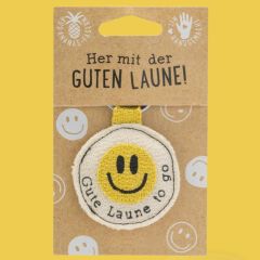 Schlüsselanhänger aus Ananas-Faser "Gute Laune to go"