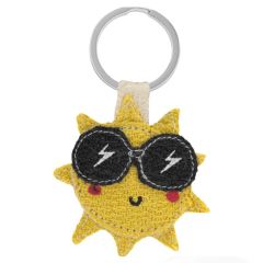 Schlüsselanhänger aus Ananas-Faser "Sonne"