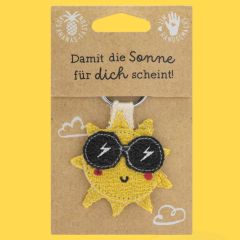 Schlüsselanhänger aus Ananas-Faser "Sonne"