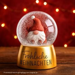 Schneekugel „Fröhliche Weihnachten“ (Wichtel) – kleines Wichtelgeschenk