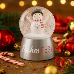 Schneekugel Frohe Fest - Schneemann