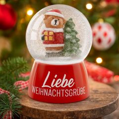 Schneekugel Liebe Weihnachtsgrüße (Bär)