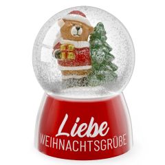Schneekugel Liebe Weihnachtsgrüße (Bär)