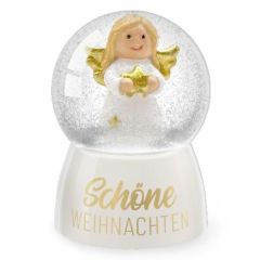 Schneekugel „Schöne Weihnachten“ (Engel) – Kleines Weihnachtsgeschenk