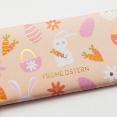Schokolade 30g „Frohe Ostern“ (Hase mit Möhre)