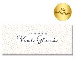 Schokolade 30g ZUM GEBURTSTAG VIEL GLÜCK - gold gepunktet