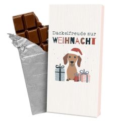 Schokolade 100g DACKELFREUDE ZUR WEIHNACHT