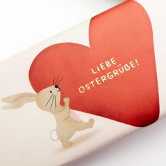 Schokolade 30g „Liebe Ostergrüße“ (Osterhase mit großem Herz)