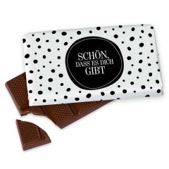 Kleine Schokolade 40g SCHÖN, DASS ES DICH GIBT - schwarz-weiß