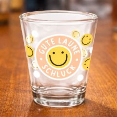 Lustiges Schnapsglas (Shotglas) „Gute Laune Schluck“