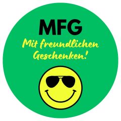 Sticker kreisrund ø 7 cm – MFG - Mit freundlichen Geschenken