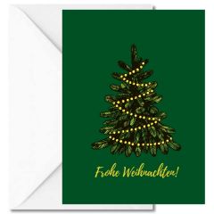 Personalisierbare Weihnachtskarte FROHE WEIHNACHTEN! - LICHTERKETTE