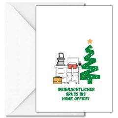 Personalisierbare Weihnachtskarte WEIHNACHTLICHER GRUSS INS HOME OFFICE!