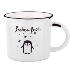 XL Becher „Frohes Fest" – Vintage-Becher im Emaille-Look