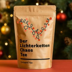 Zimt-Apfel Tee „Der Lichterketten Chaos Tee“ – Witziges Mitbringsel für die Adventszeit