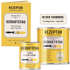 Geschenkset Rezeptur Geburtstag – Farbe für die Seele mit Fruchtgummi & Glücksanleitung