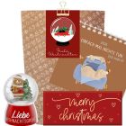 Geschenktüte „Frohe Weihnachten“ - Kleines Weihnachtsgeschenk (Schneekugel – Set 6)