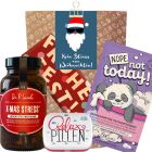 Geschenktüte „Kein Stress vor Weihnachten!“ - Lustiges Weihnachtsgeschenk (Set 8)