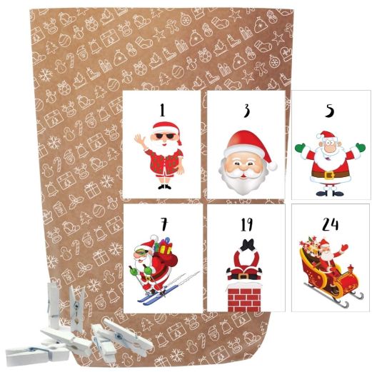 Adventskalender Set zum Befüllen X-MAS ICON SANTA CLAUS