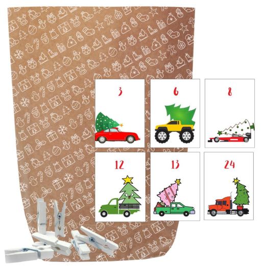 Adventskalender Set zum Befüllen X-MAS ICON BAUMTRANSPORT