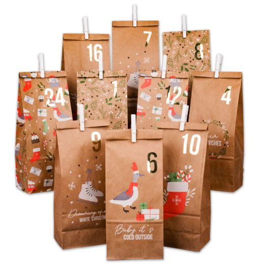 DIY Adventskalendertüten Set zum selber Befüllen – WEIHNACHTSTIERE