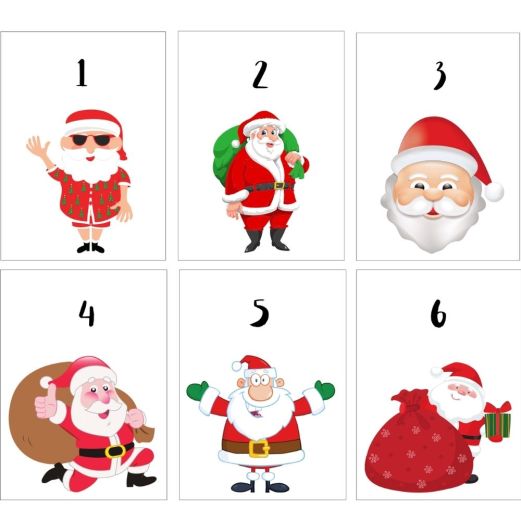 Adventskalender Zahlen SANTA CLAUS