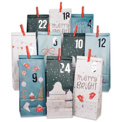 Adventskalendertüten Set zum selber Befüllen – CHRISTMAS BLAU ROT