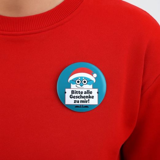 Ansteckbutton BITTE ALLE GESCHENKE ZU MIR!