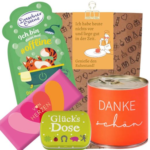 Geschenktüte Ruhestandsgeschenk „Genieße den Ruhestand!“ (Set 8)
