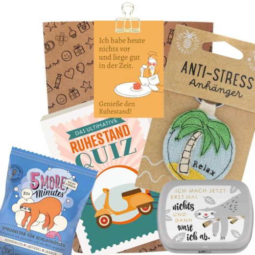 Geschenktüte Ruhestandsgeschenk „Genieße den Ruhestand!“ (Set 9)