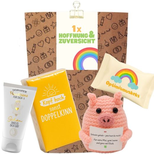 Geschenktüte Mutmacher bei Krankheit „1 x Hoffnung und Zuversicht“ (Set 1)