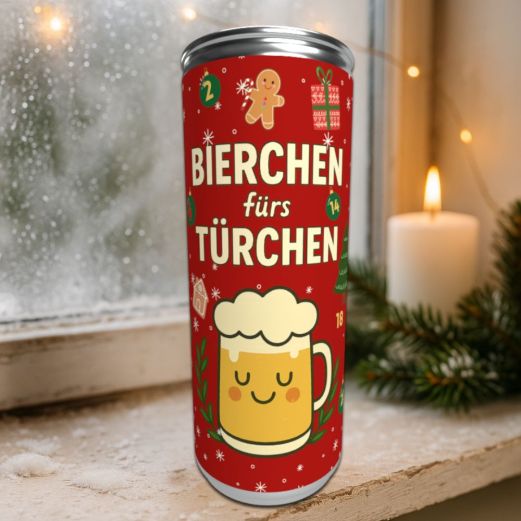 Dosenbier „Bierchen fürs Türchen“ – Lustige Adventskalenderfüllung für Männer