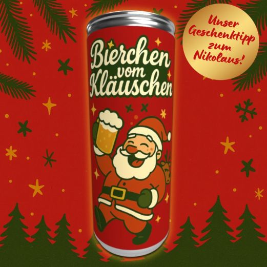Dosenbier lustiges Weihnachtsbier “Bierchen vom Kläuschen