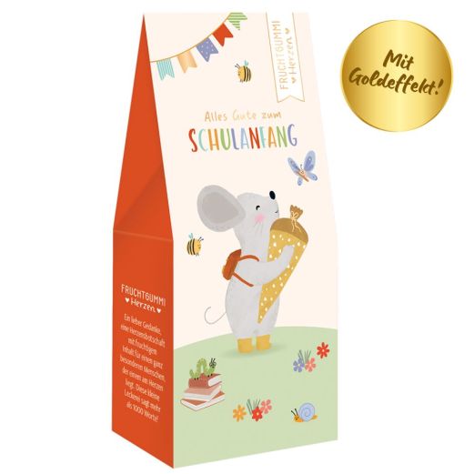 Fruchtgummi Herzen ALLES GUTE ZUM SCHULANFANG