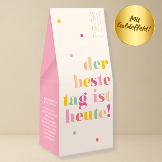 Fruchtgummi Herzen DER BESTE TAG IST HEUTE!