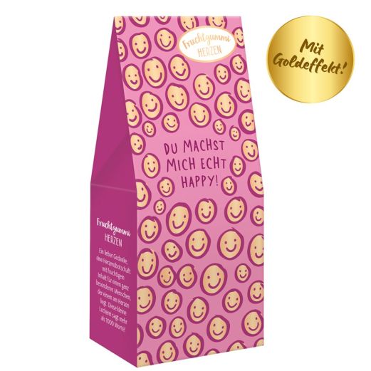 Fruchtgummi Herzen DU MACHST MICH ECHT HAPPY!