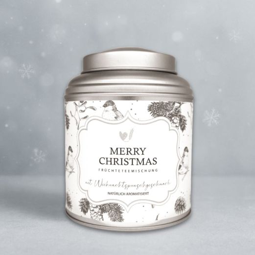 Früchteteemischung in schöner Blechdose „Merry Christmas“