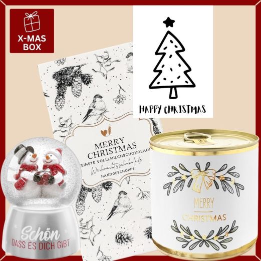 Gefüllte Geschenkbox Weihnachten „Happy Christmas“ – Stilvolles Weihnachtsgeschenk (Set 3)
