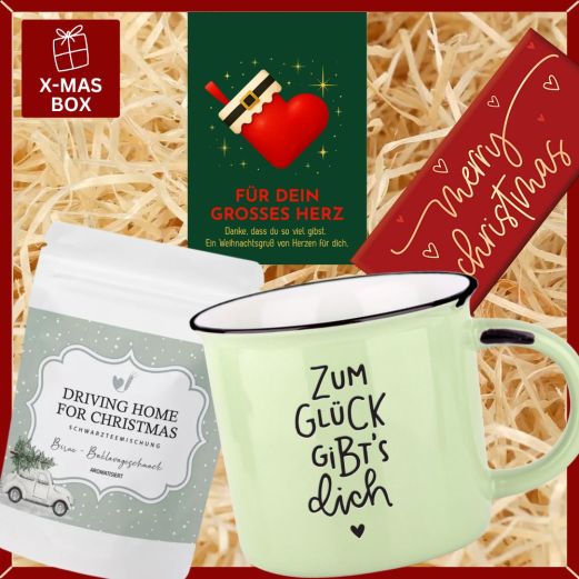 Gefüllte Geschenkbox Weihnachten – Weihnachtsgeschenk „Für dein großes Herz“ (Set 3)