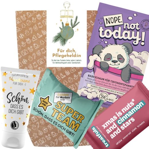 Geschenktüte Weihnachten – Weihnachtsgeschenk für Pflegekräfte / Pflegeheld:in (Set 5)