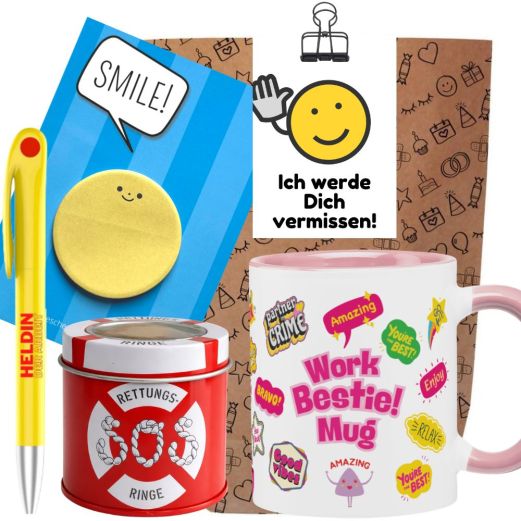 Geschenktüte Abschiedsgeschenk „Ich werde dich vermissen!“ (Set 7)