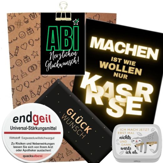 Geschenktüte „Abi geschafft – herzlichen Glückwunsch“ (Set 8)