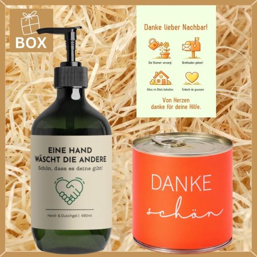 Geschenkbox Nachbarschaftsgeschenk „Danke lieber Nachbar!“ (Set 1)