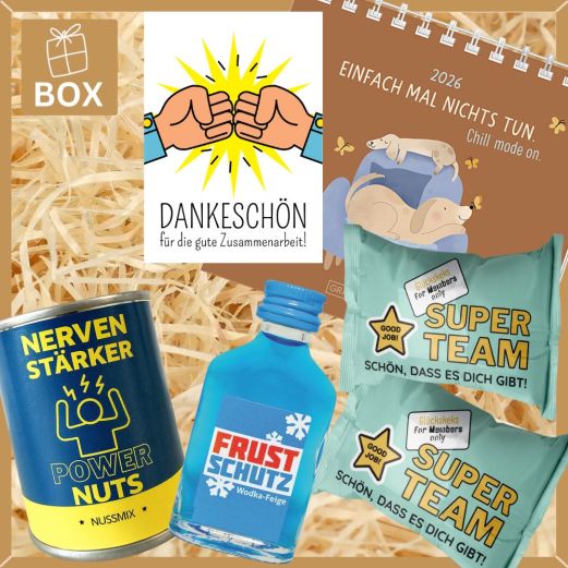 Geschenkbox Mitarbeitergeschenk „Dankeschön für die gute Zusammenarbeit“ (Set 6)