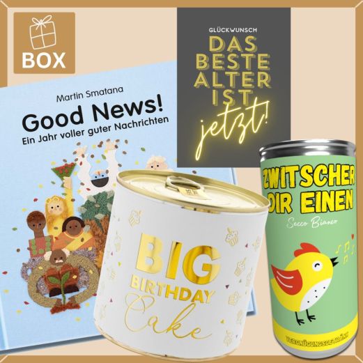 Geschenkbox Geburtstag – Geburtstagsgeschenk „Das beste Alter ist jetzt!“ (Set 4)