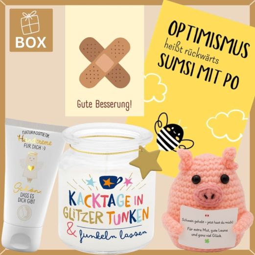 Geschenkbox Gute Besserung Geschenk – „Gute Besserung“ (Set Pflaster 6)