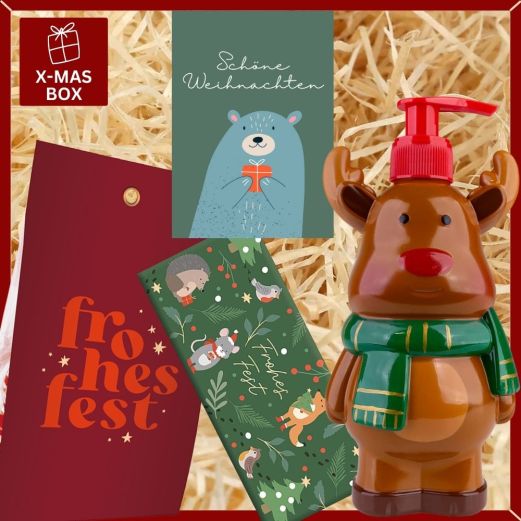 Geschenkbox „Schöne Weihnachten“ - Lustiges Weihnachtsgeschenk (Bär – Set 5)